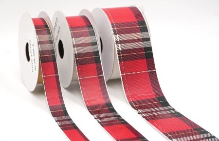 Festliches rotes Karoband_AI